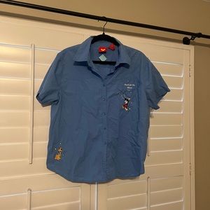 Disney Mickey Mouse Blue Button Up Shirt